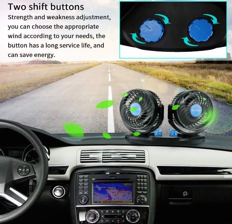 360 Rotatable Auto Car Cooling Fan