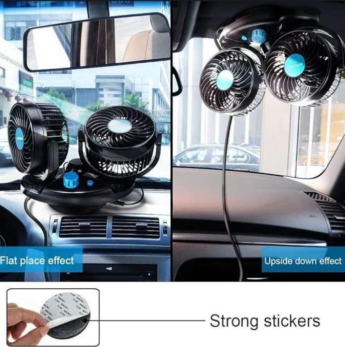 360 Rotatable Auto Car Cooling Fan