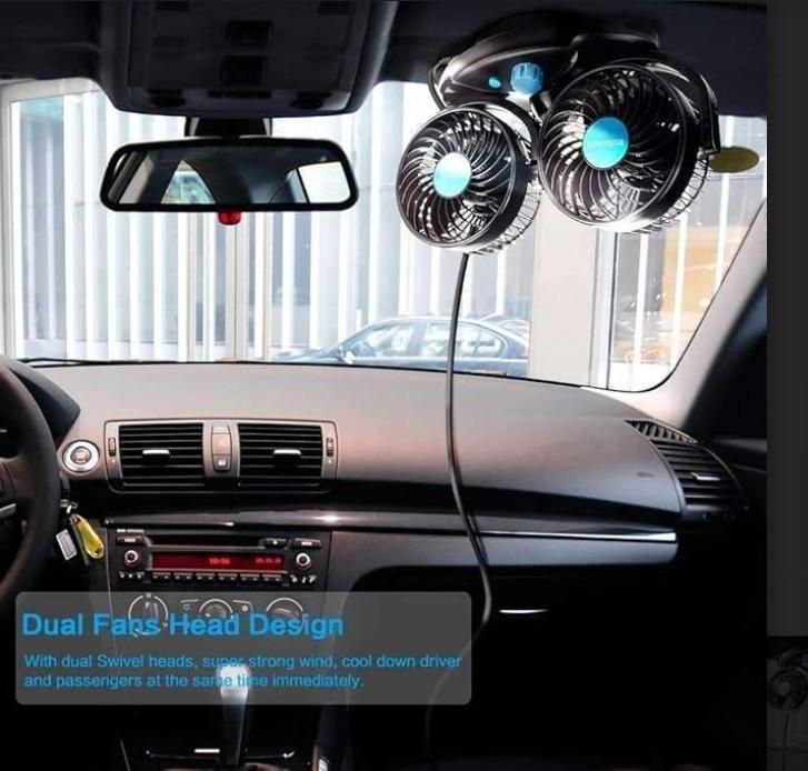 360 Rotatable Auto Car Cooling Fan