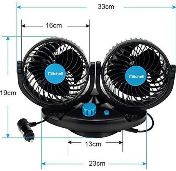 360 Rotatable Auto Car Cooling Fan