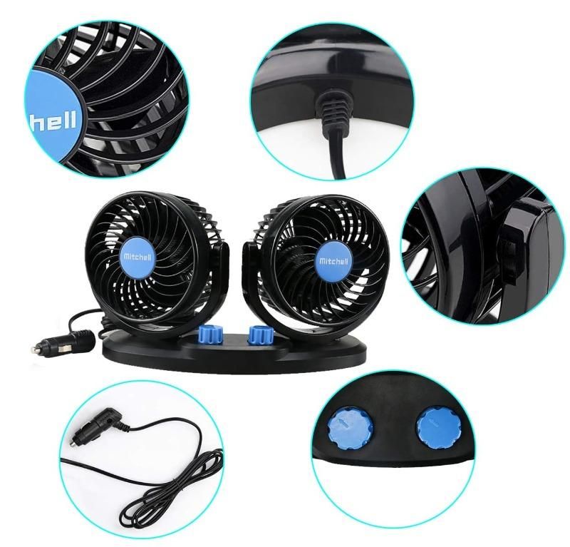 360 Rotatable Auto Car Cooling Fan